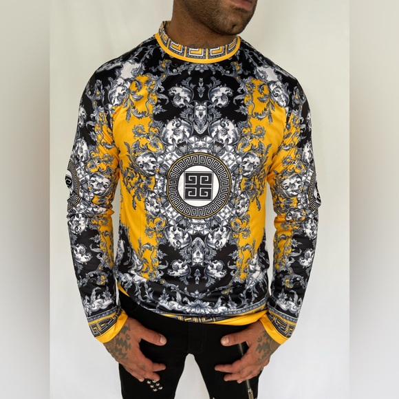 Prestige Original Colorful print Men’s long sleeve shirt size M - Picture 5 of 10